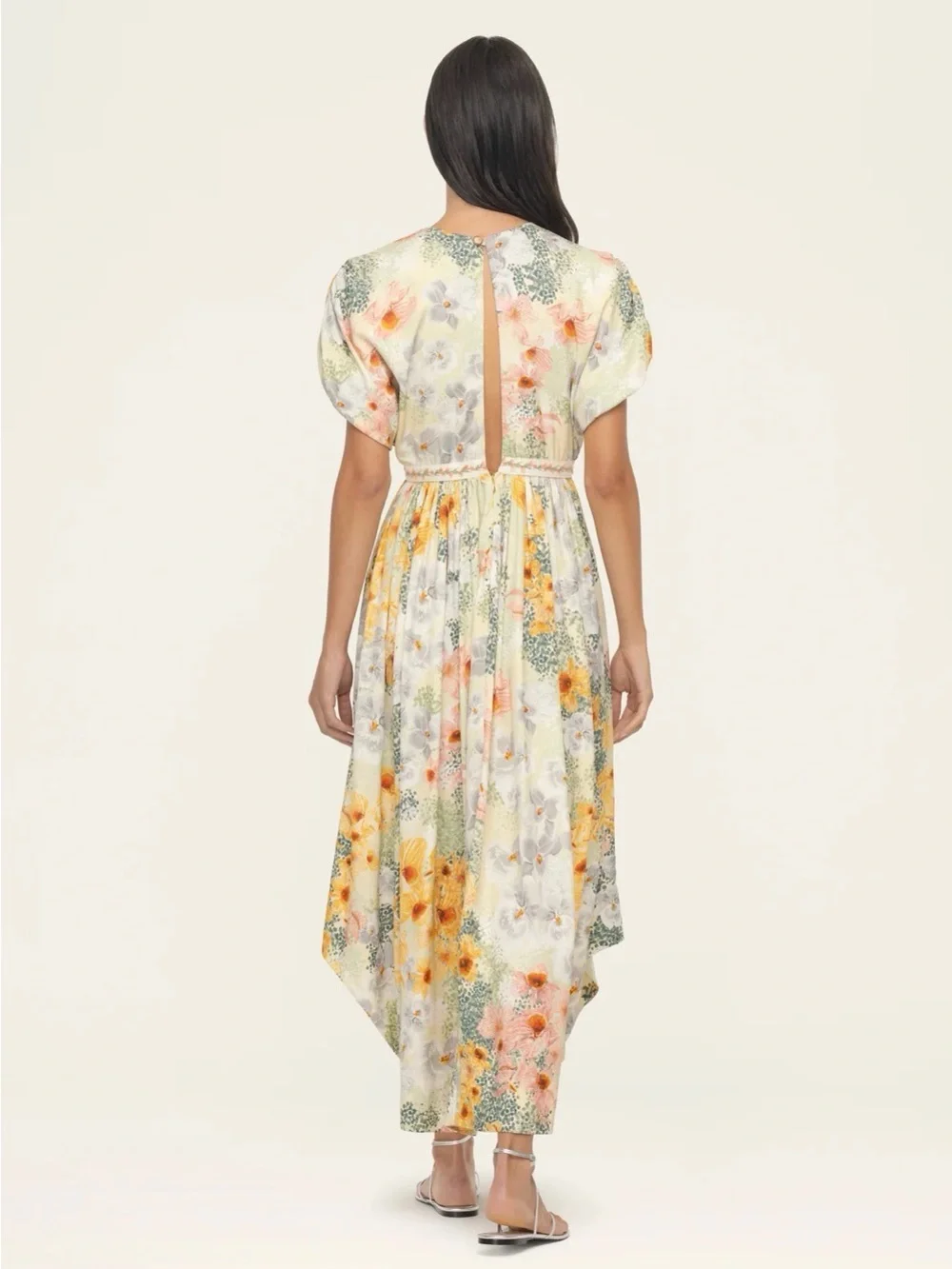 New Agua by Agua Bendita Aire Florecer Embroidered Maxi Dress - Yellow Floral. S - Picture 5 of 13